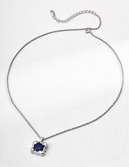 Midnight Star - S925 Lapis Lazuli Necklace & Ring Set - Celestial Blue Pendant Jewelry - Necklace | Lierah