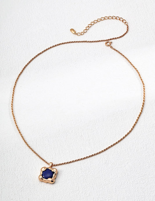 Midnight Star - S925 Lapis Lazuli Necklace & Ring Set - Celestial Blue Pendant Jewelry - Necklace | Lierah
