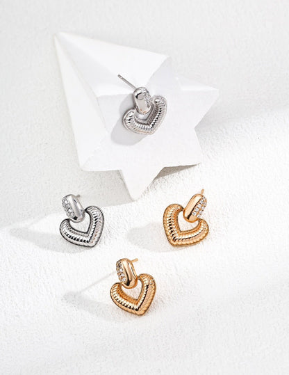 Noir Amour | Zircon Heart Earrings & Bracelet - Bracelet | Lierah