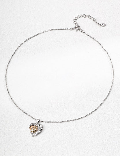 Radiant Heart - Two-Tone Pendant Necklace - Necklace | Lierah